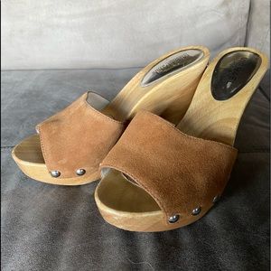 Michael Kors Tan Suede Easton Mules